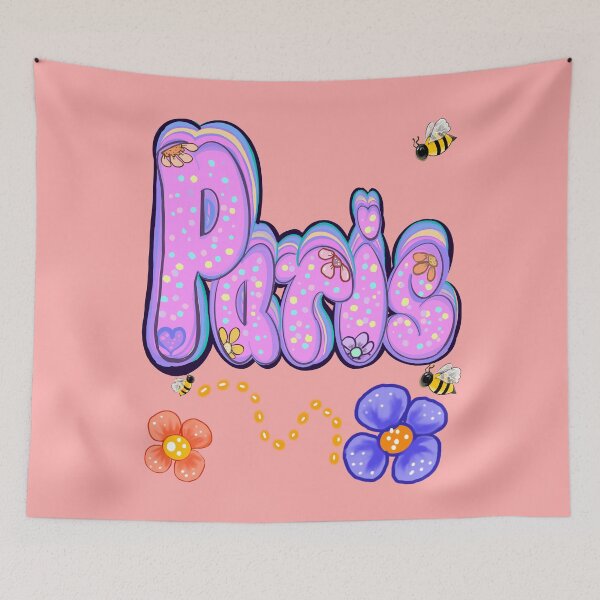 Item preview, Paris name vintage retro flowers with bees - Top 10 best personalized gifts personalised Graffiti name Paris designed and sold by Artonmytee.