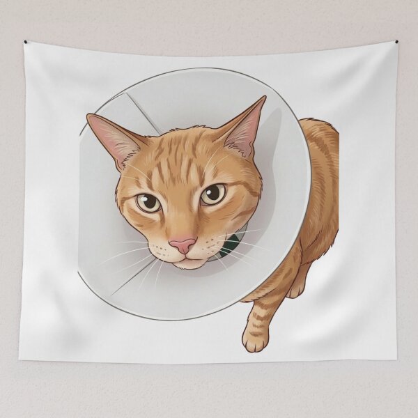 Item preview, Yellow cat with cone designed and sold by KindlePrint.