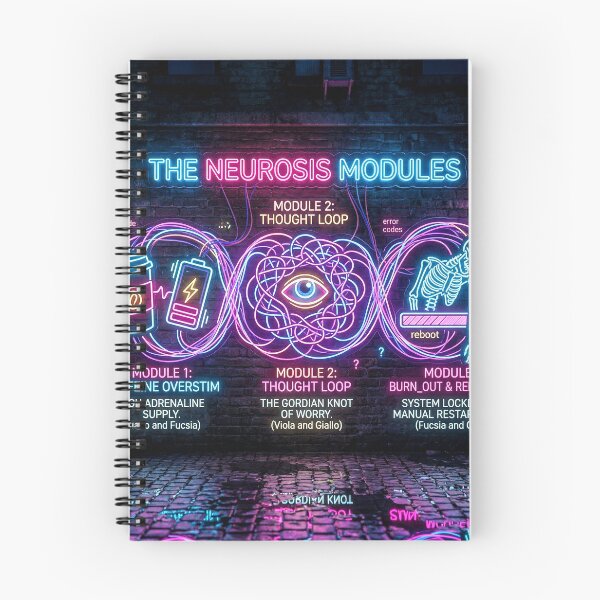 Item preview, Funny Neurosis Modules Burnout To Do List Overthinking Glitch Neon Art designed and sold by Neon & Neurosis.