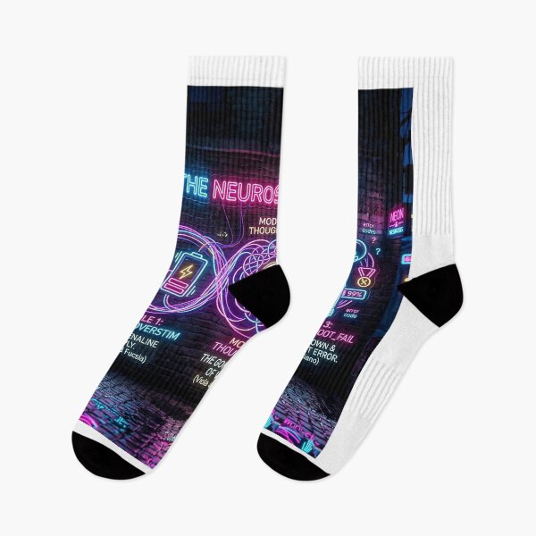 Item preview, Funny Neurosis Modules Burnout To Do List Overthinking Glitch Neon Art designed and sold by Neon & Neurosis.