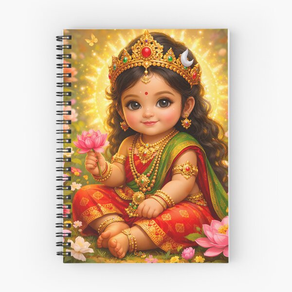 Item preview, Baby Parvati Flower Garden | Cute Goddess Parvati Art designed and sold by CosmicLotusArt.