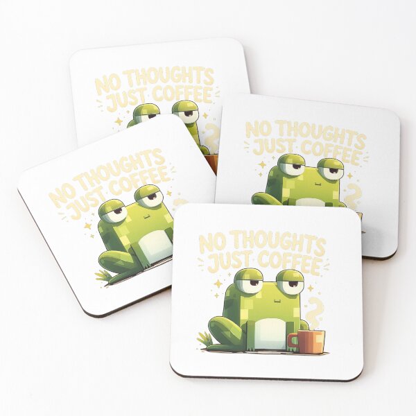 Item preview, No Thoughts Just Coffee Sleepy Frog Design designed and sold by VikArt7.