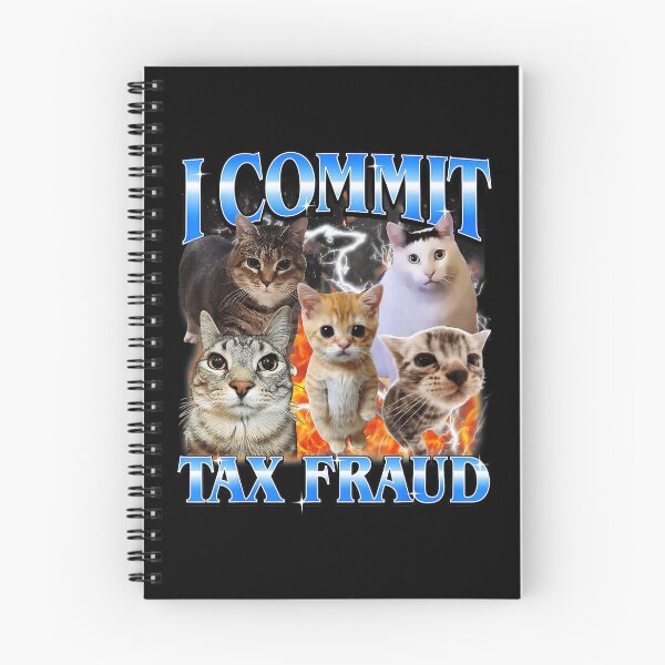 Item preview, I Commit Tax Fraud Funny Cat Meme Chaotic Kitten Collage designed and sold by tadmercado.