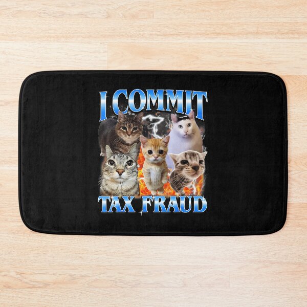 Item preview, I Commit Tax Fraud Funny Cat Meme Chaotic Kitten Collage designed and sold by tadmercado.
