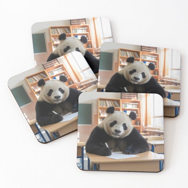 Item preview, Panda at school. designed and sold by MyHappyArtShop.