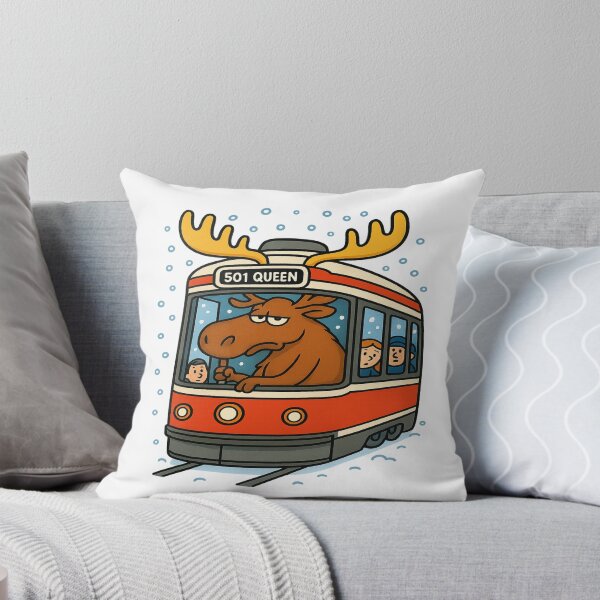 Artikelvorschau, Lustige Elch-Tram-501-Queen-Cartoonfigur – Niedliche Winterpendler-Tierillustration entworfen und verkauft von Globalcitytees.