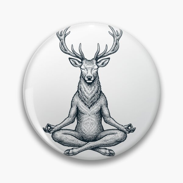 Item preview, Vintage Deer Yoga Lotus Meditation Lover designed and sold by DoodleTortle.