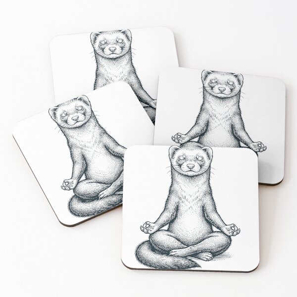 Item preview, Vintage Ferret Yoga Lotus Meditation Lover designed and sold by DoodleTortle.