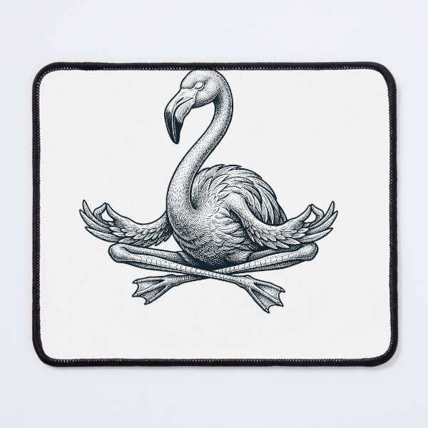 Item preview, Vintage Flamingo Yoga Lotus Meditation Lover designed and sold by DoodleTortle.