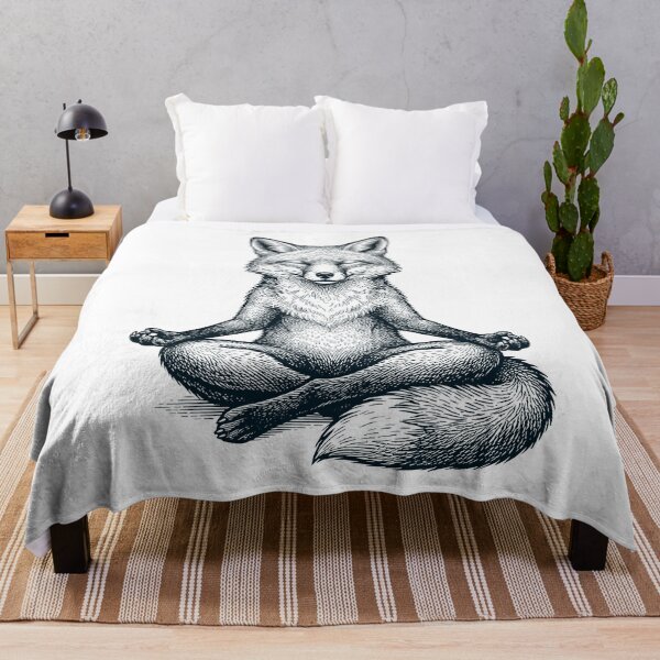 Item preview, Vintage Fox Yoga Lotus Meditation Lover designed and sold by DoodleTortle.