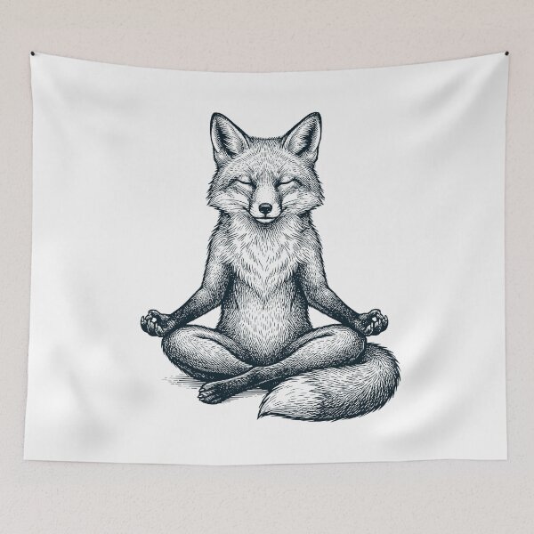 Item preview, Vintage Fox Yoga Lotus Meditation Lover designed and sold by DoodleTortle.