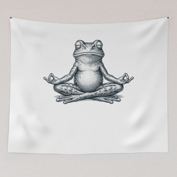Item preview, Vintage Frog Yoga Lotus Meditation Lover designed and sold by DoodleTortle.