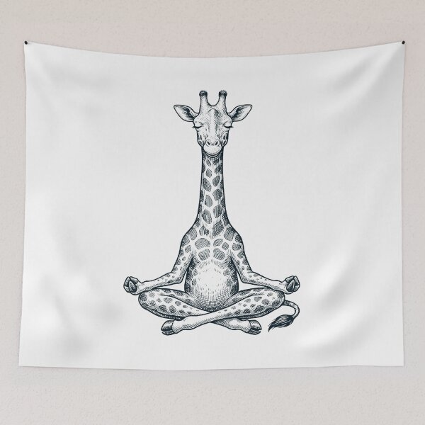 Item preview, Vintage Giraffe Yoga Lotus Meditation Lover designed and sold by DoodleTortle.
