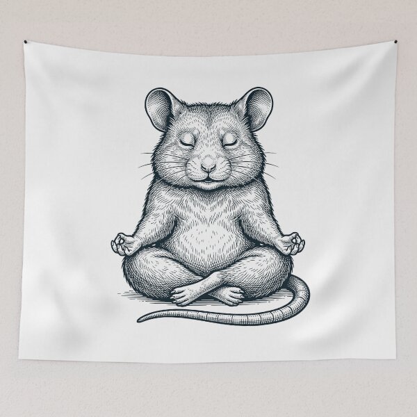 Item preview, Vintage Hamster Yoga Lotus Meditation Lover designed and sold by DoodleTortle.