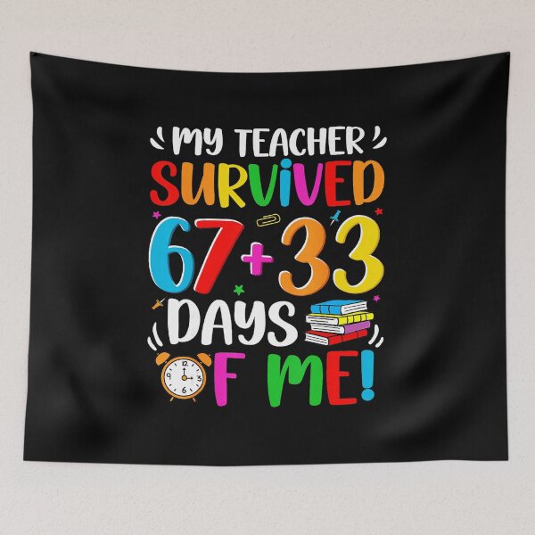 Item preview, My Teacher Survived 100 Days of School Funny Classroom  designed and sold by gladysenglish.