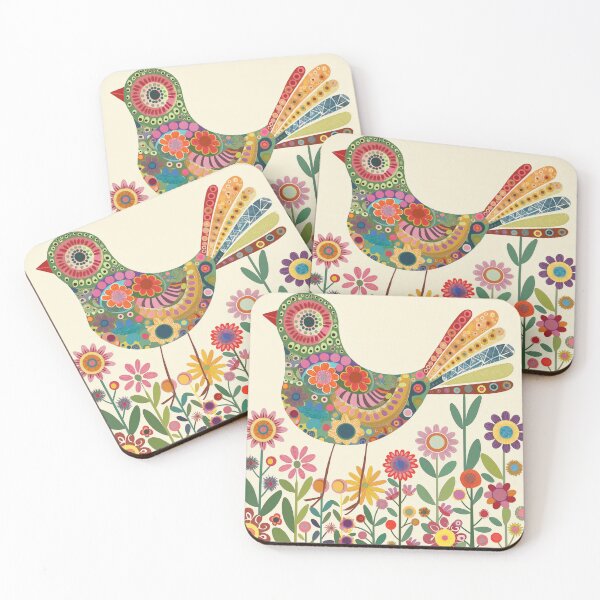 Item preview, Scandinavian Folk Art, Bird and Flowers designed and sold by xiao xuans.