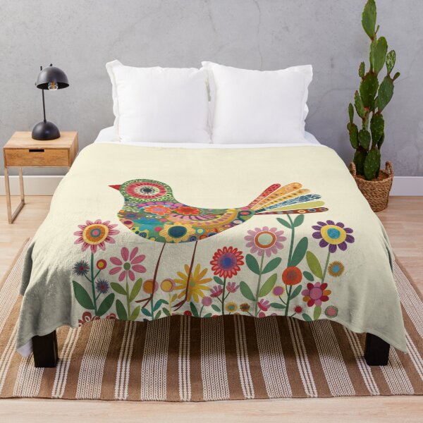 Item preview, Scandinavian Folk Art, Bird and Flowers designed and sold by xiao xuans.