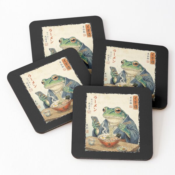 Item preview, Grumpy Frog Ramen Japanese Style Funny Illustration designed and sold by titanlevi.