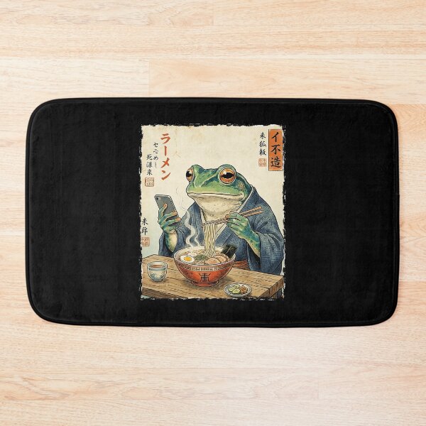 Item preview, Grumpy Frog Ramen Japanese Style Funny Illustration designed and sold by titanlevi.