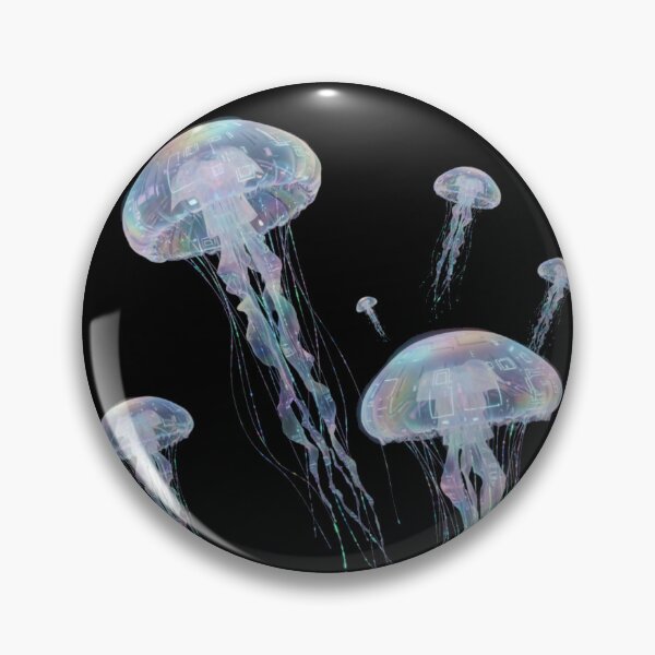 Item preview, Opalescent Luminous Jellyfish Coded Tech 3D Art designed and sold by FiveBlessings.