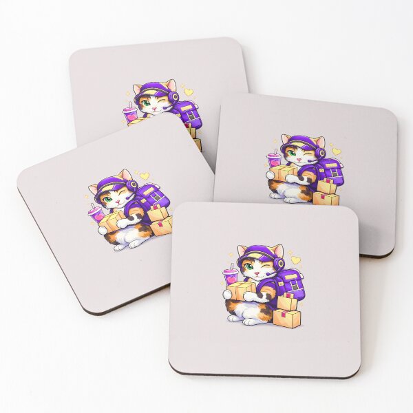 Item preview, Courier Princess Cat- Cute Delivery Kitty with Purple Backpack designed and sold by Mishco courier co.