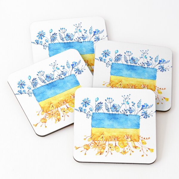 Item preview, Ukrainian Flag Transforming into Flowers – Watercolour Illustration designed and sold by lippostcard.