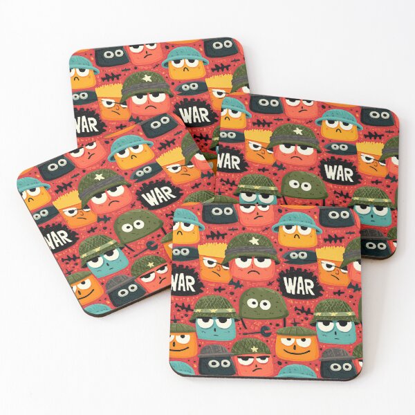 Item preview, Blocky Orange and Green Soldier Faces War Pattern designed and sold by Piotrek0001.