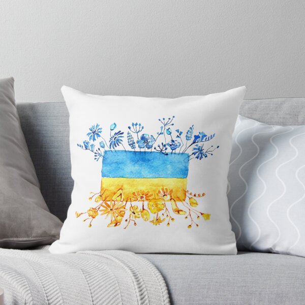 Item preview, Ukrainian Flag Transforming into Flowers – Watercolour Illustration designed and sold by lippostcard.