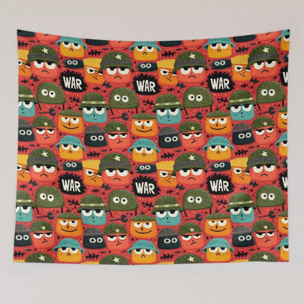 Item preview, Blocky Orange and Green Soldier Faces War Pattern designed and sold by Piotrek0001.