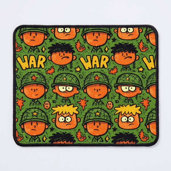 Item preview, Grumpy Doodle Soldiers and Flames Orange Pattern designed and sold by Piotrek0001.
