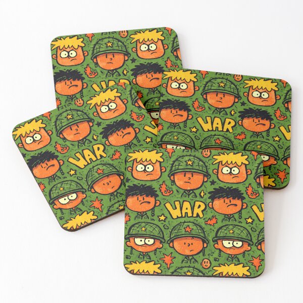 Item preview, Grumpy Doodle Soldiers and Flames Orange Pattern designed and sold by Piotrek0001.