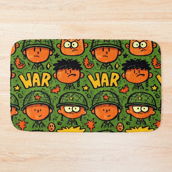 Item preview, Grumpy Doodle Soldiers and Flames Orange Pattern designed and sold by Piotrek0001.