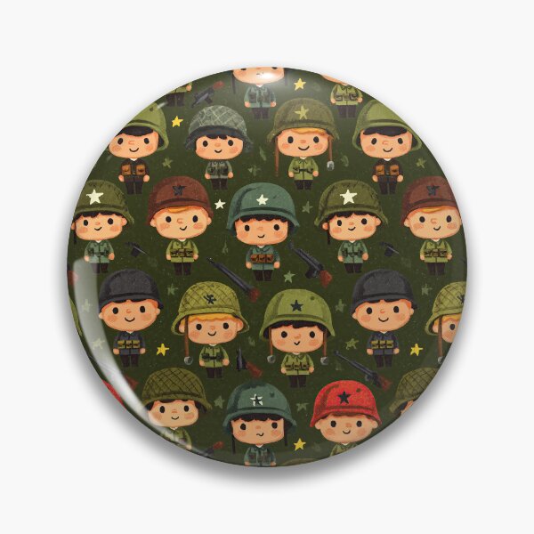 Aperçu de l'œuvre Petits soldats mignons, motif sans couture vert foncé créée et vendue par Piotrek0001.