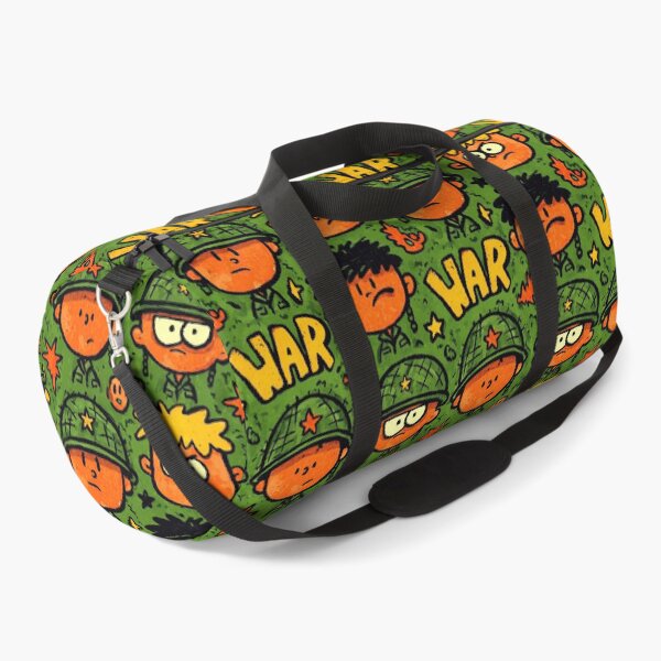 Item preview, Grumpy Doodle Soldiers and Flames Orange Pattern designed and sold by Piotrek0001.