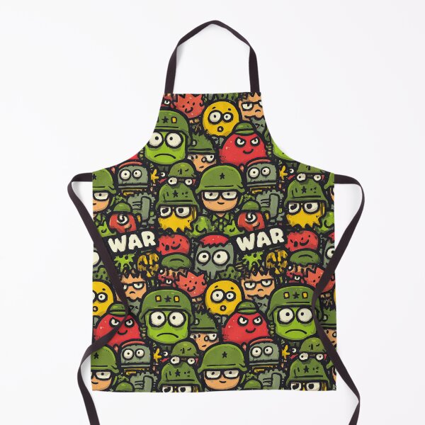 Item preview, Crazy Cartoon Soldier Faces and War Text Pattern designed and sold by Piotrek0001.
