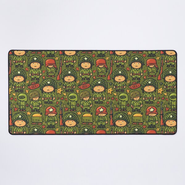 Item preview, Doodle Army Soldiers Tanks and Rifles Green Pattern designed and sold by Piotrek0001.