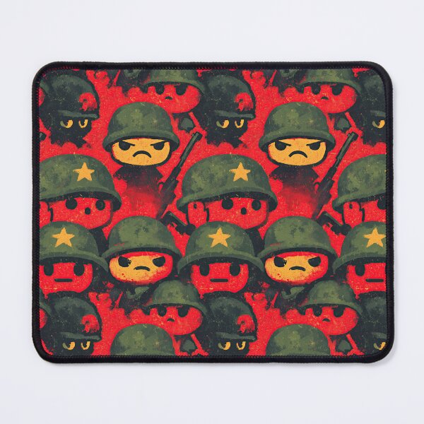 Item preview, Moody Red and Green Soldier Helmets Dark Pattern designed and sold by Piotrek0001.