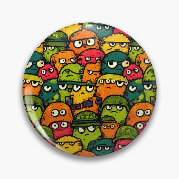 Item preview, Bright Colorful Packed Cartoon Soldier Faces Pattern designed and sold by Piotrek0001.
