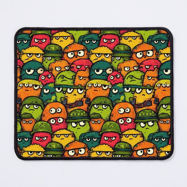 Item preview, Bright Colorful Packed Cartoon Soldier Faces Pattern designed and sold by Piotrek0001.
