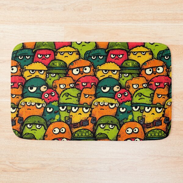 Item preview, Bright Colorful Packed Cartoon Soldier Faces Pattern designed and sold by Piotrek0001.