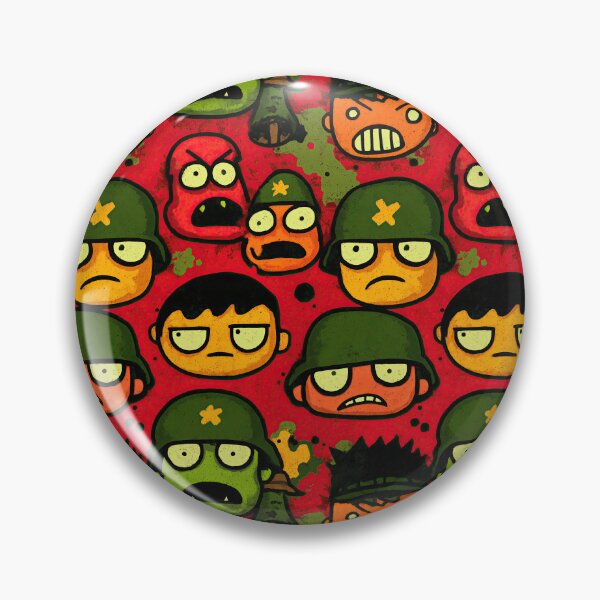 Item preview, Angry Cartoon Army Faces on Red Background Pattern designed and sold by Piotrek0001.