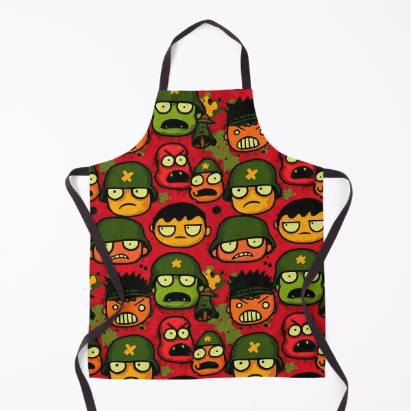 Item preview, Angry Cartoon Army Faces on Red Background Pattern designed and sold by Piotrek0001.