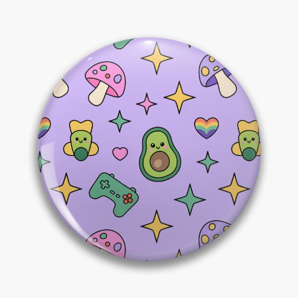 Item preview, Cute Avocado Mushroom Gamer Seamless Pattern - Kawaii Pastel Repeat designed and sold by Midnight Veil Designs.