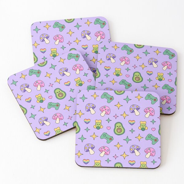 Item preview, Cute Avocado Mushroom Gamer Seamless Pattern - Kawaii Pastel Repeat designed and sold by Midnight Veil Designs.