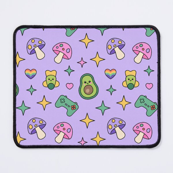 Item preview, Cute Avocado Mushroom Gamer Seamless Pattern - Kawaii Pastel Repeat designed and sold by Midnight Veil Designs.
