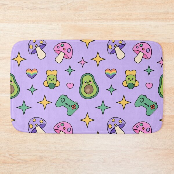 Item preview, Cute Avocado Mushroom Gamer Seamless Pattern - Kawaii Pastel Repeat designed and sold by Midnight Veil Designs.
