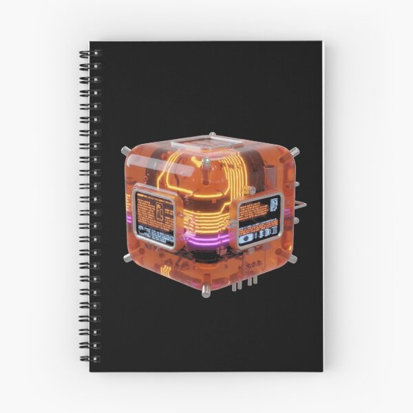 Artikelvorschau, Durchscheinender orangefarbener Retro-Tech-Geleewürfel (3D-Kunst) entworfen und verkauft von FiveBlessings.