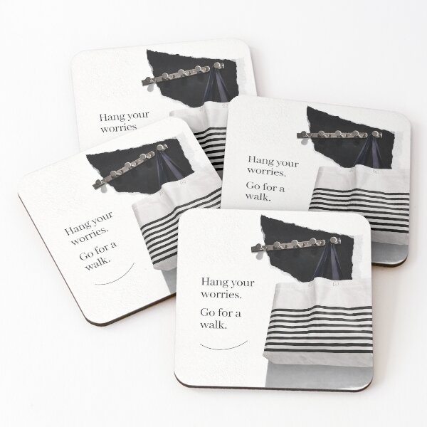 Item preview, Hang Your Worries Go for a Walk Minimal Quote designed and sold by OBL Stories.