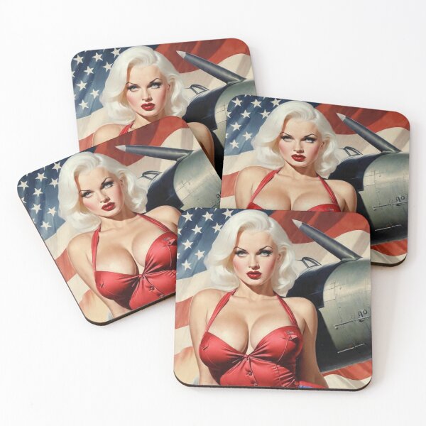 Item preview, Vintage WWII Pin-Up Girl Aviation Art – Patriotic Nose Art Style Bomber Babe Illustration designed and sold by MissSaylor.