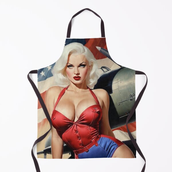Item preview, Vintage WWII Pin-Up Girl Aviation Art – Patriotic Nose Art Style Bomber Babe Illustration designed and sold by MissSaylor.